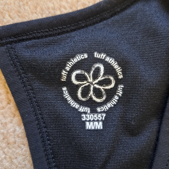 Tuff Athletics Active Top Womens Medium Black Grey Workout Tank Sleeveless - Picture 5 of 15